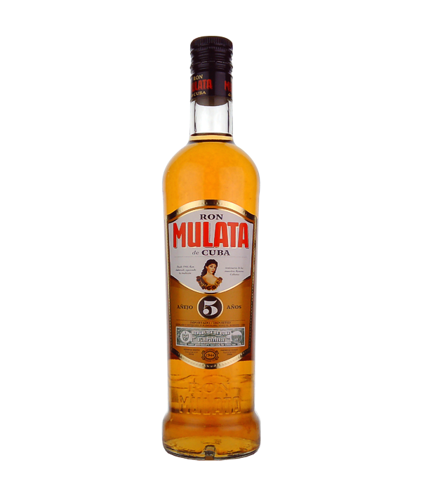 Ron Mulata Aejo 5 Aos Reserva, 70 cl, 38 % Vol. (Rum), Kuba, Dieser goldfarbene Rum reift 5 Jahre in Weisseichenfssern heran. Er ist mild mit Akzenten von Holz im Geschmack und in der Nase sind leichte Noten von Holz, Bananen und Karamell und ein Hauch von Cocos. Er eignet sich nicht nur zum Mixen von Cocktails, sondern auch zum puren Genuss.