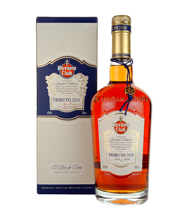 Havana Club TRIBUTO 2016 Ron Puro Cubano Limited Edition, 70 cl, 40 % Vol. (Rum), Kuba, Der Havana Club Tributo ist der Starschuss fr eine jhrlich erscheinende Abfllung von Havana und deren Dachkonzern Pernod Ricard. Jedes Jahr zum kubanischen Habanos Cigar-Festival wird eine neue Collection verffentlicht. Der Premium Rum besitzt Sammelwert, was seine Verpackung nur noch unterstreicht.   Limitiert auf 2.500 Flaschen!     