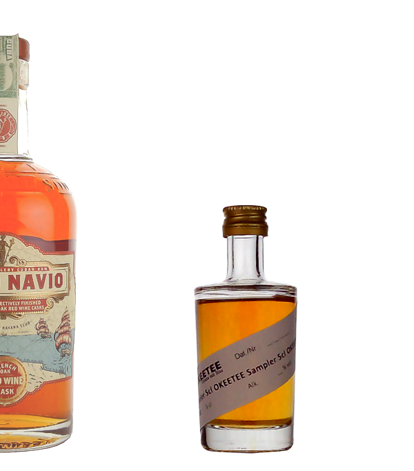 Pacto Navio, Havana Club Single Distillery Cuban Rum FRENCH OAK RED WINE Cask  Sampler, 5 cl, 40 % Vol., Kuba, Havana Club feiert mit Maestro de Ron Cubano eine historische Verbindung; im Jahr 1815 gab es zwischen Spanien und Frankreich einen Pakt, der die Seehandelsroute zwischen Europa und Havanna auf Kuba sicherte. Der Pacto Navio Red Wine Cask Rum ist eine streng limitierte Abfllung, die in Rotwein Fssern aus Frankreich reift. Er weist ein geringere Ssse im Geschmack auf, dafr deutlichere Fruchtnoten.      