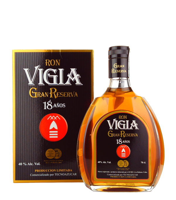 Ron Vigia Gran Reserva 18 Aos, 70 cl, 40 % Vol. (Rum), Kuba, Ron Viga 18 Jahre, Finca la Viga, ist eine exquisite Wahl fr anspruchsvolle Rum-Liebhaber, die die Aromen und Traditionen Kubas geniessen mchten. Mit seiner meisterhaften Handwerkskunst und der Verkrperung des kubanischen Erbes verspricht dieser Rum ein unvergessliches Genusserlebnis.  Der Ron Vigia Gran Reserva 18 Anos Limited Edition reift 18 Jahre lang in eichenfssern und ist Ernest Hemingway gewidmet.  